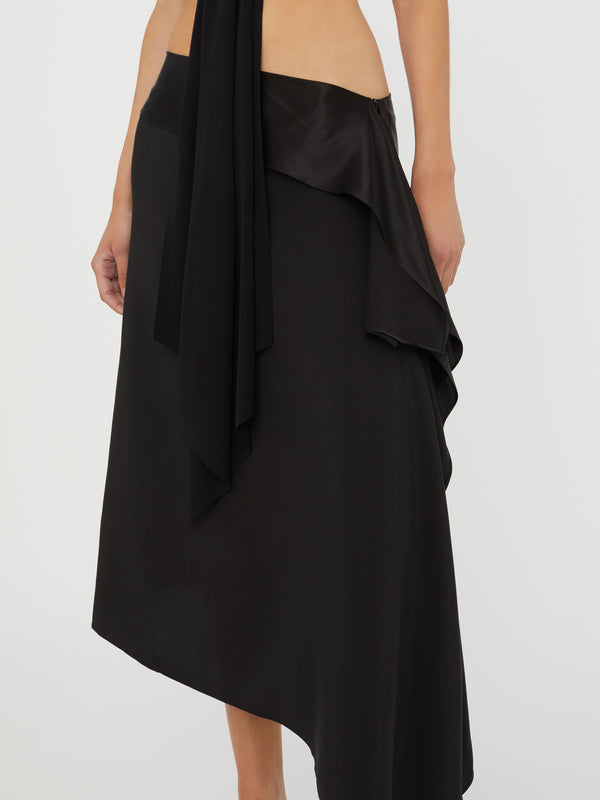 Christopher Esber Crosscut Floating Silk Skirt Black Crosscut Floating Silk Skirt Boston Blue
