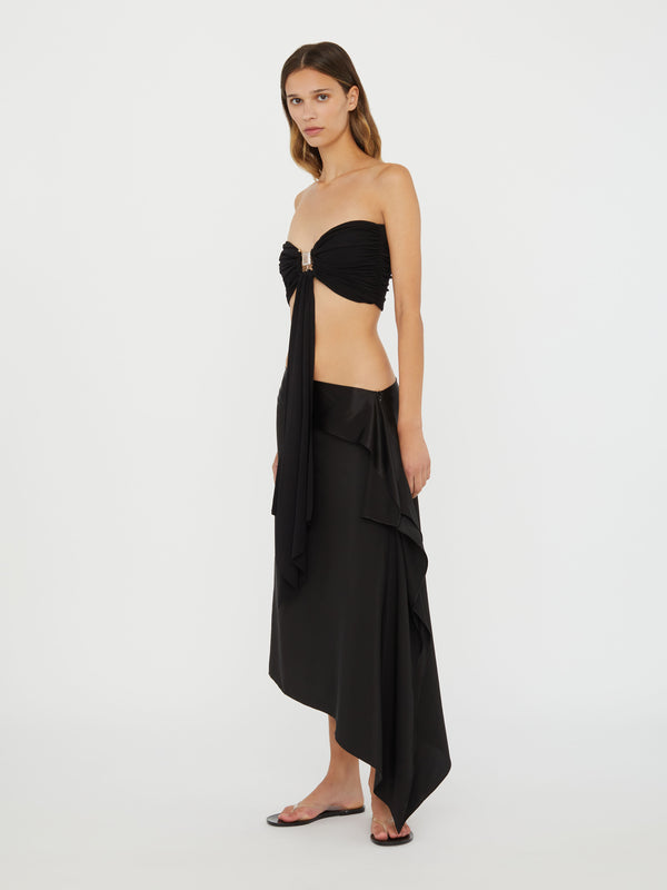 Christopher Esber Crosscut Floating Silk Skirt Black Crosscut Floating Silk Skirt Boston Blue