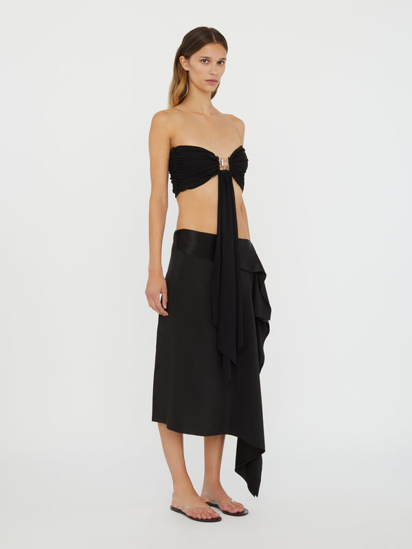 Christopher Esber Crosscut Floating Silk Skirt Black Crosscut Floating Silk Skirt Boston Blue