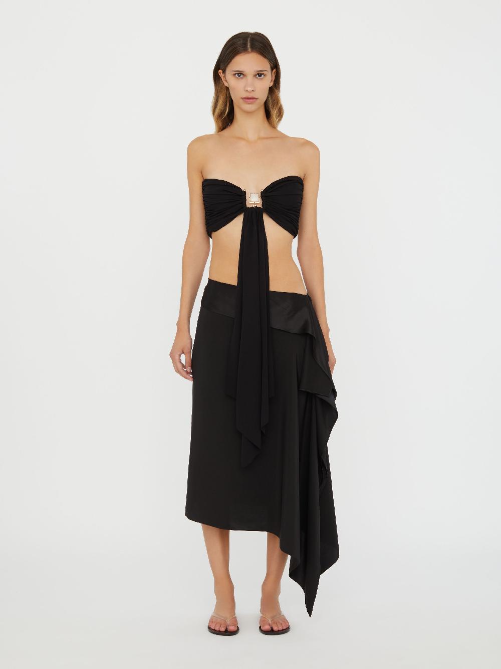 christopher esber Crosscut Floating Silk Skirt black Crosscut Floating Silk Skirt boston blue
