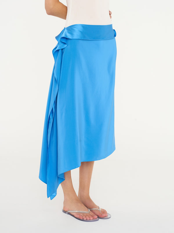 Christopher Esber Crosscut Floating Silk Skirt Boston Blue Crosscut Floating Silk Skirt Black