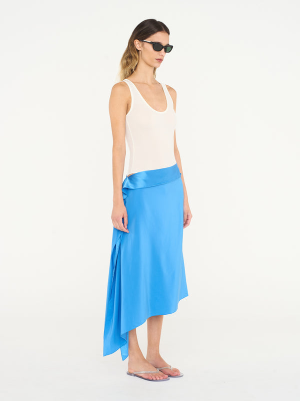 Christopher Esber Crosscut Floating Silk Skirt Boston Blue Crosscut Floating Silk Skirt Black