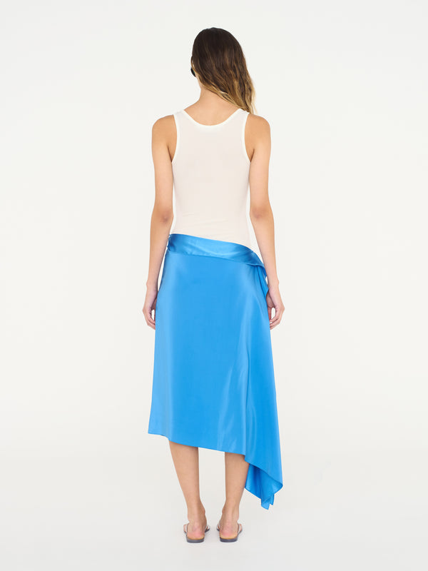 Christopher Esber Crosscut Floating Silk Skirt Boston Blue Crosscut Floating Silk Skirt Black