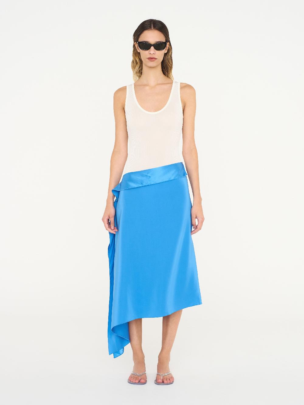 christopher esber Crosscut Floating Silk Skirt boston blue Crosscut Floating Silk Skirt black