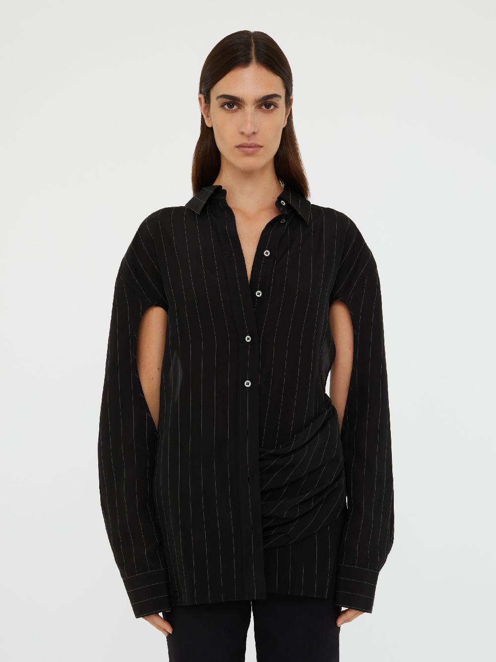 christopher esber Crossover Drape Shirt black ecru Crossover Drape Shirt ecru black