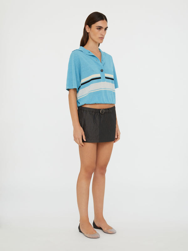 Christopher Esber Crushed Belted Mini Skirt Black Crushed Belted Mini Skirt Cloud