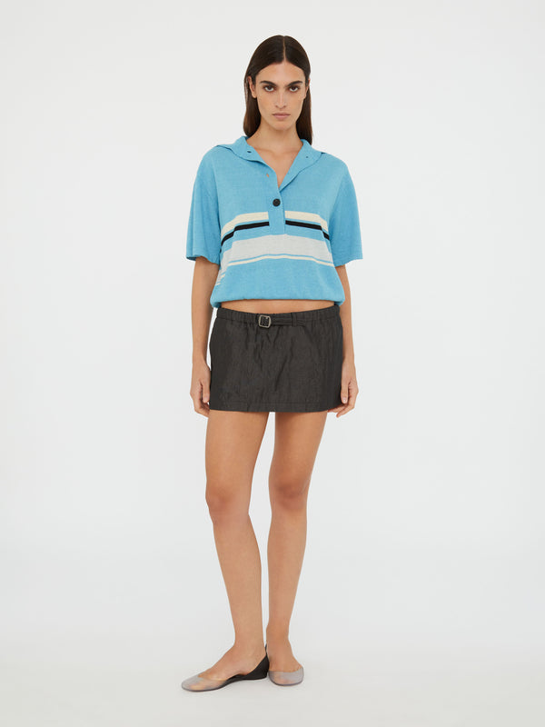 Christopher Esber Crushed Belted Mini Skirt Black Crushed Belted Mini Skirt Cloud