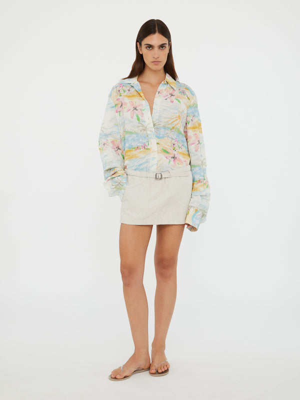 Christopher Esber Crushed Belted Mini Skirt Cloud Crushed Belted Mini Skirt Black