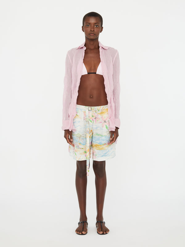 Christopher Esber Crushed Side Tie Shirt Rose Quartz