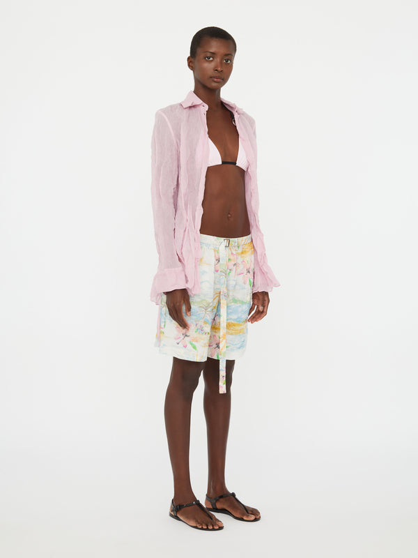 Christopher Esber Crushed Side Tie Shirt Rose Quartz