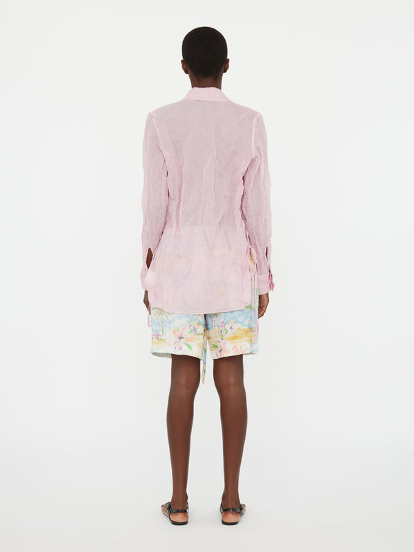 Christopher Esber Crushed Side Tie Shirt Rose Quartz