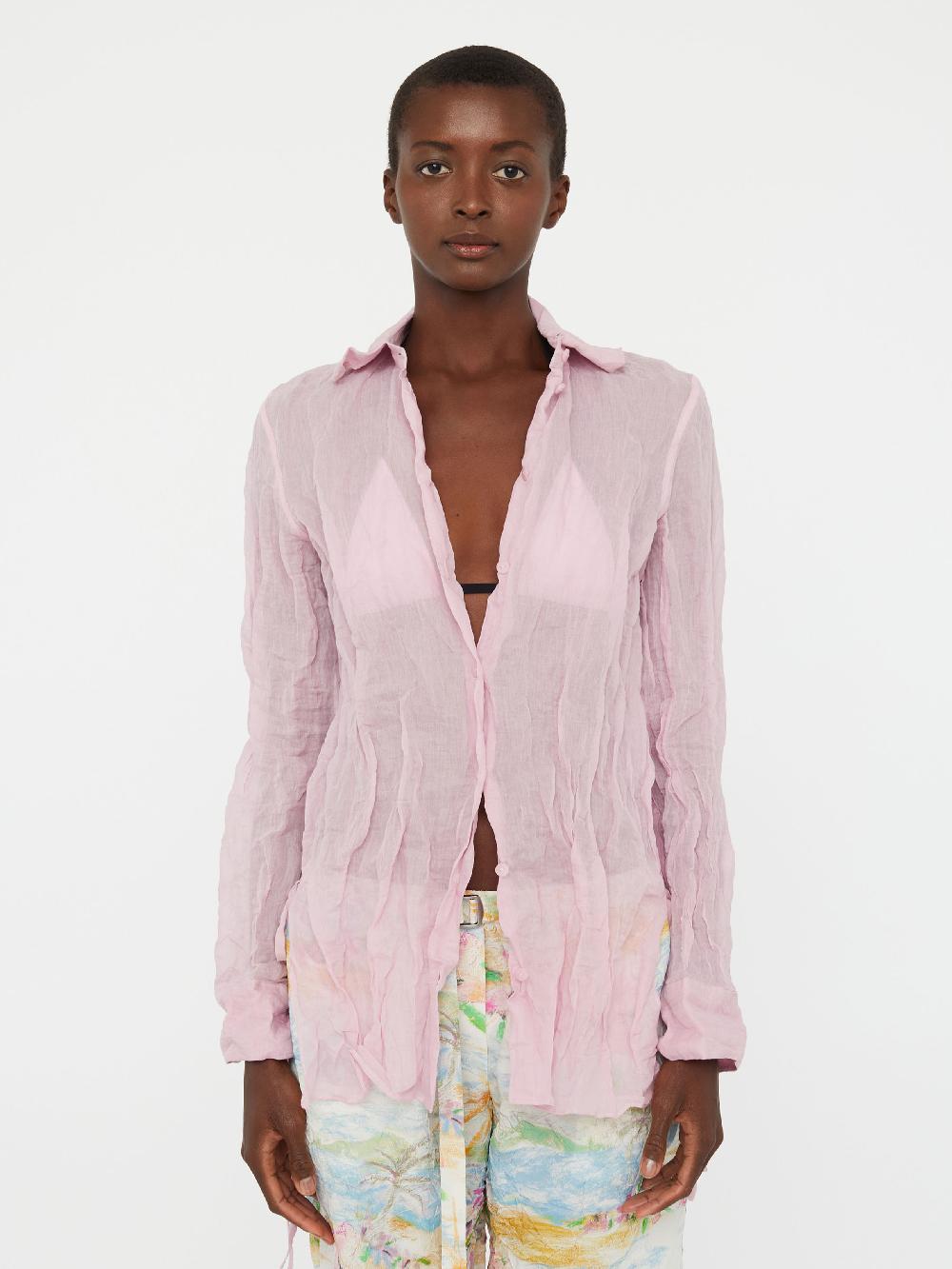 christopher esber Crushed Side Tie Shirt rose quartz