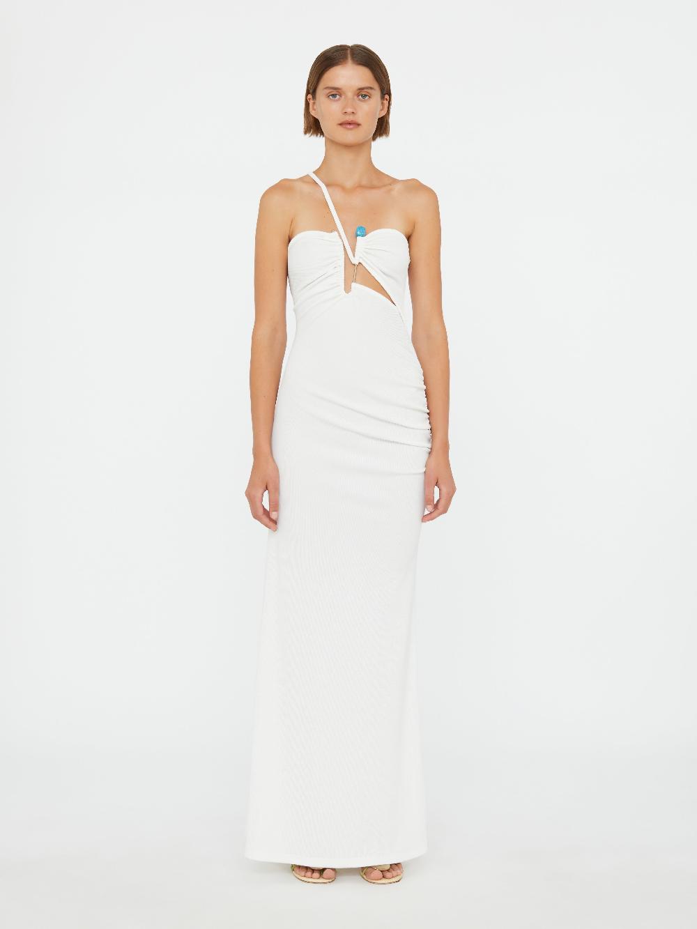 christopher esber Crystal Pin Cutaway Cami Dress white