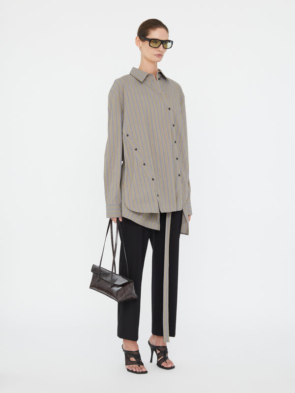 Christopher Esber Deconstruct Cotton Shirt Tunic Eucalypt Navy