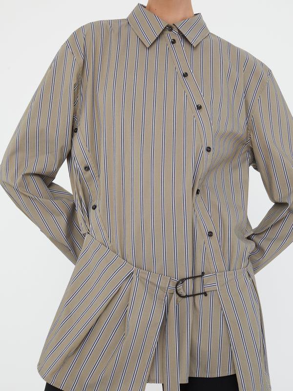 Christopher Esber Deconstruct Cotton Shirt Tunic Eucalypt Navy