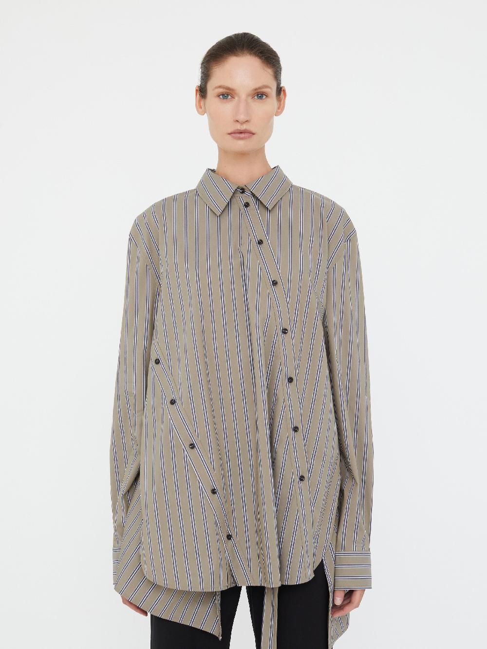 christopher esber Deconstruct Cotton Shirt Tunic eucalypt navy