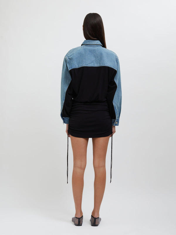 Christopher Esber Deconstructed Denim Cummerbund Shirt Black