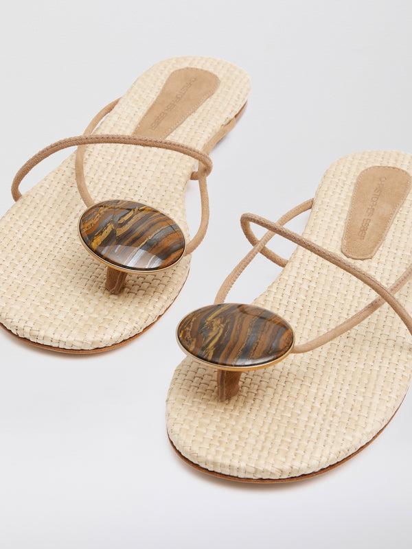 Christopher Esber Doma Stoned Flat Natural Tigers Eye Doma Stoned Flat Black Tigers Eye