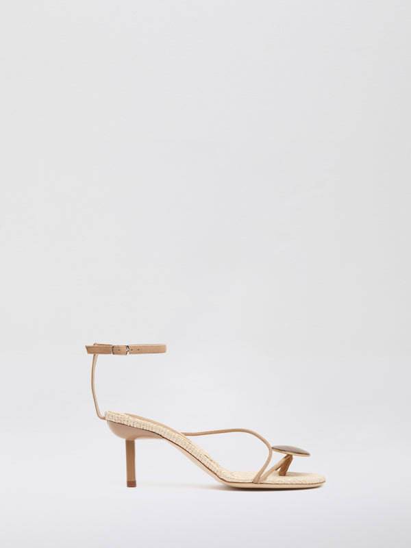 Christopher Esber Doma Stoned Raffia Heel Natural Tigers Eye Doma Stoned Raffia Heel Olive Citrine