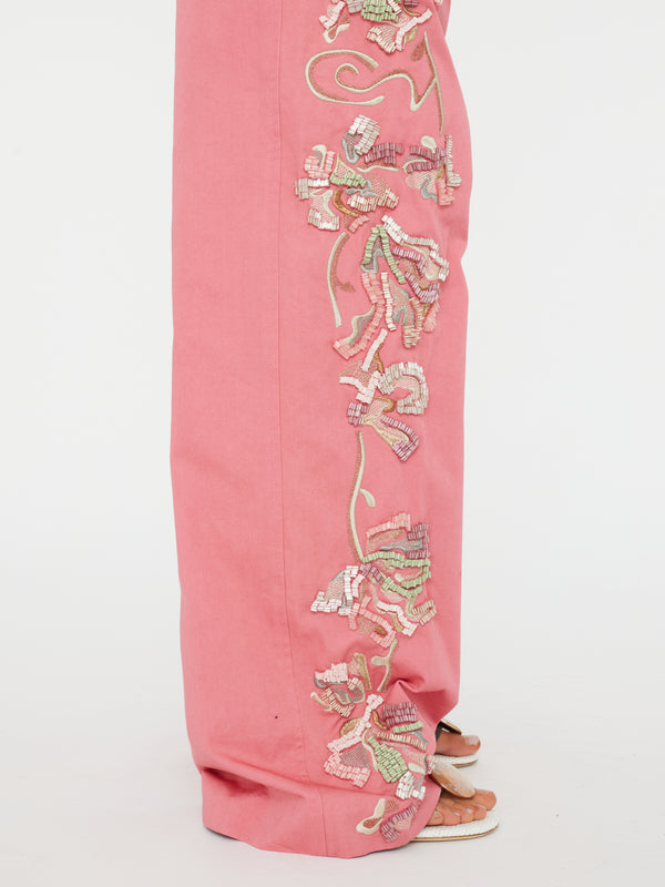 Christopher Esber Duke Embellished Chino Pant Cerise Pink Duke Embellished Chino Pant Ink