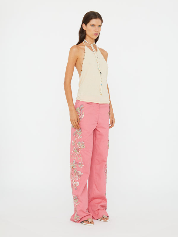 Christopher Esber Duke Embellished Chino Pant Cerise Pink Duke Embellished Chino Pant Ink