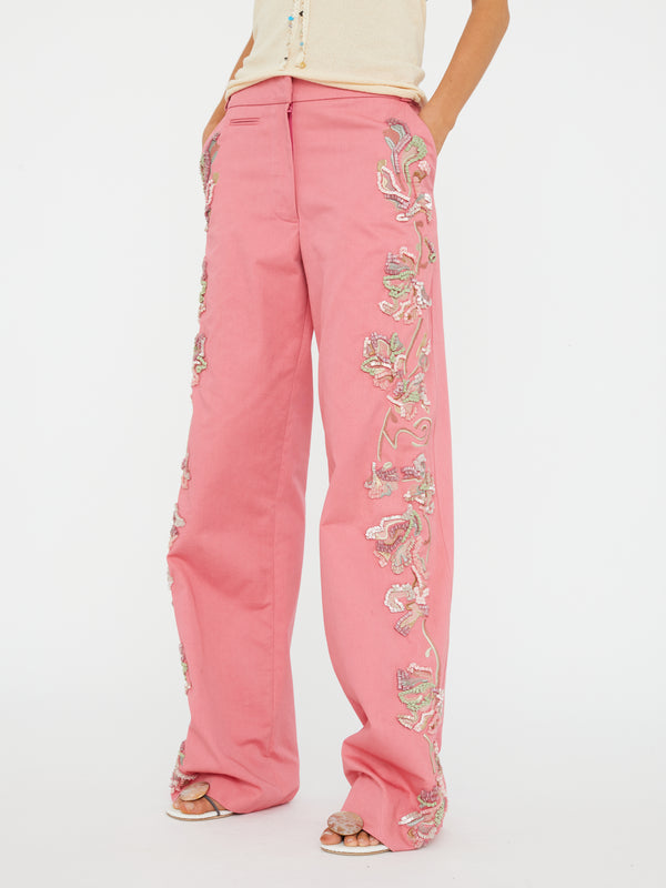 Christopher Esber Duke Embellished Chino Pant Cerise Pink Duke Embellished Chino Pant Ink