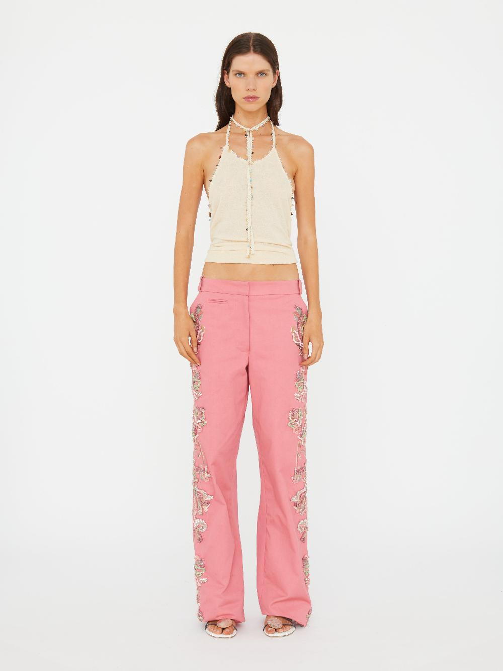 christopher esber Duke Embellished Chino Pant cerise pink Duke Embellished Chino Pant ink