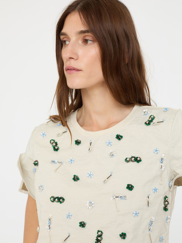 Christopher Esber Embla Beaded Crushed Tee Putty Multi