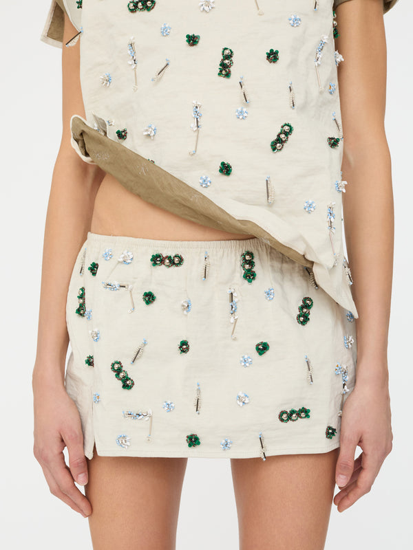 Christopher Esber Embla Beaded Crushed Tee Putty Multi