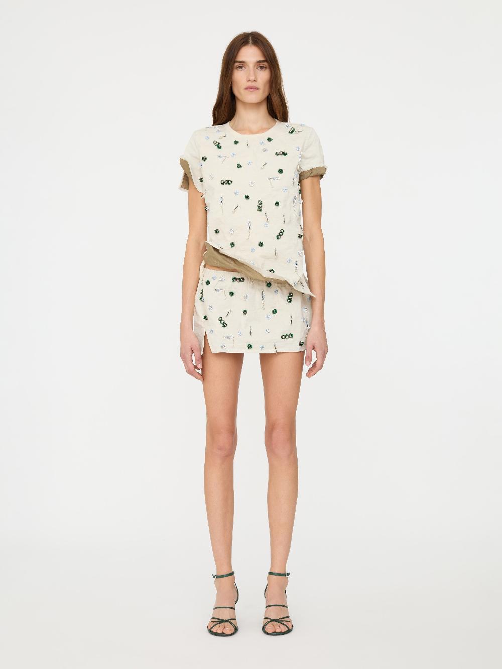 christopher esber Embla Beaded Crushed Tee putty multi