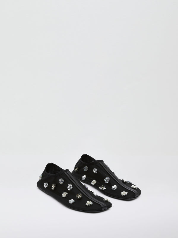 Christopher Esber Embla Beaded Mesh Flat Black Multi Embla Beaded Mesh Flat Ecru Multi