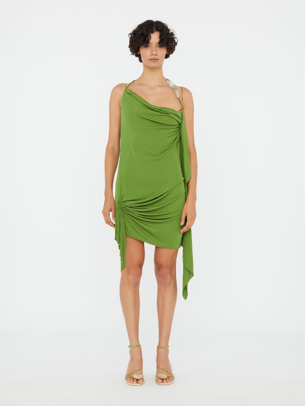 christopher esber Encased Nature Cascade Mini Dress cactus christopher esber Encased Nature Cascade Mini Dress cactus