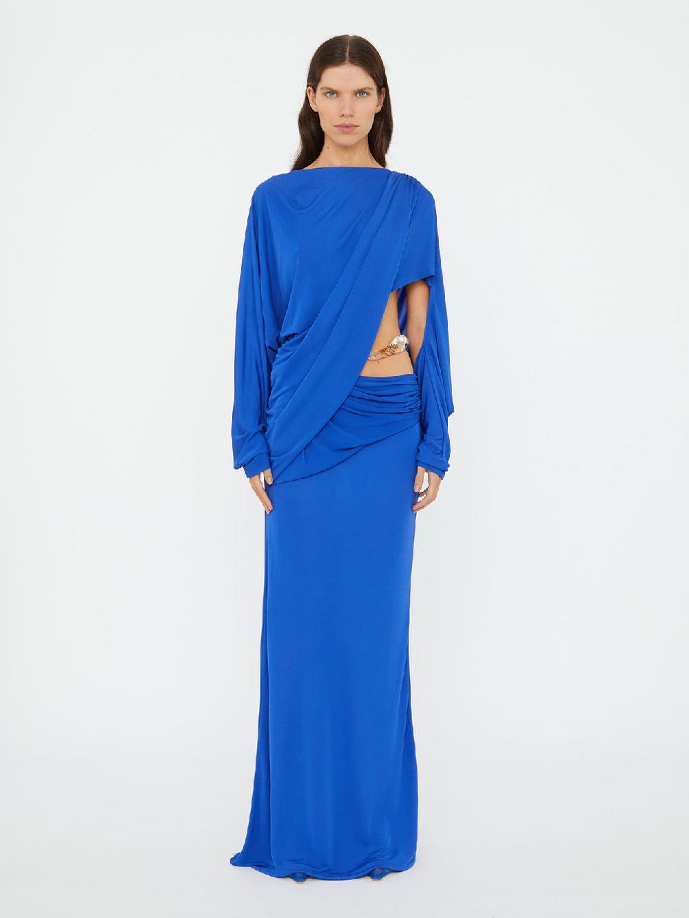 christopher esber Encased Nature Resin Draped Jersey Dress yves blue