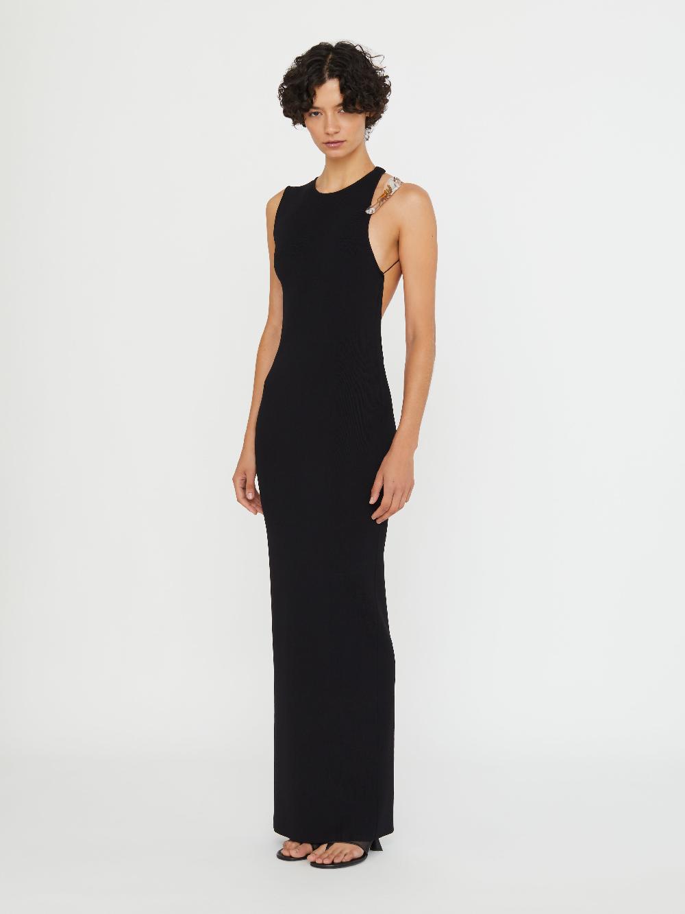 christopher esber Encased Nature Resin Knit Column Dress black