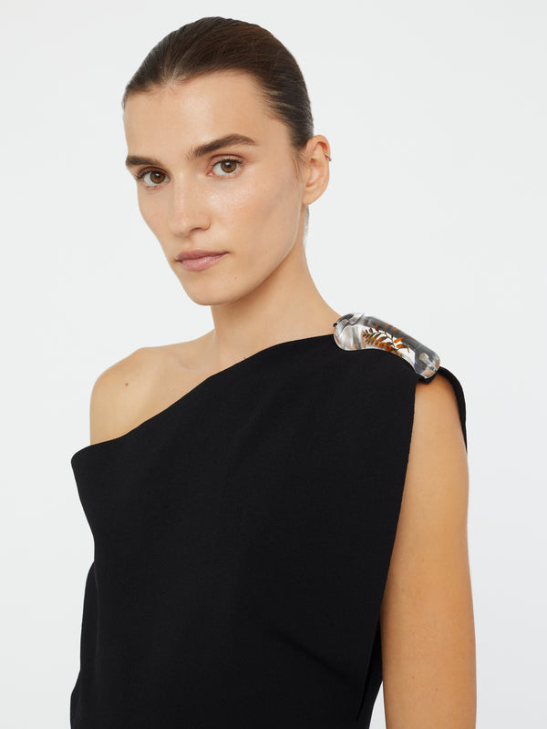Christopher Esber Encased Nature Resin Knit Shoulder Top Black