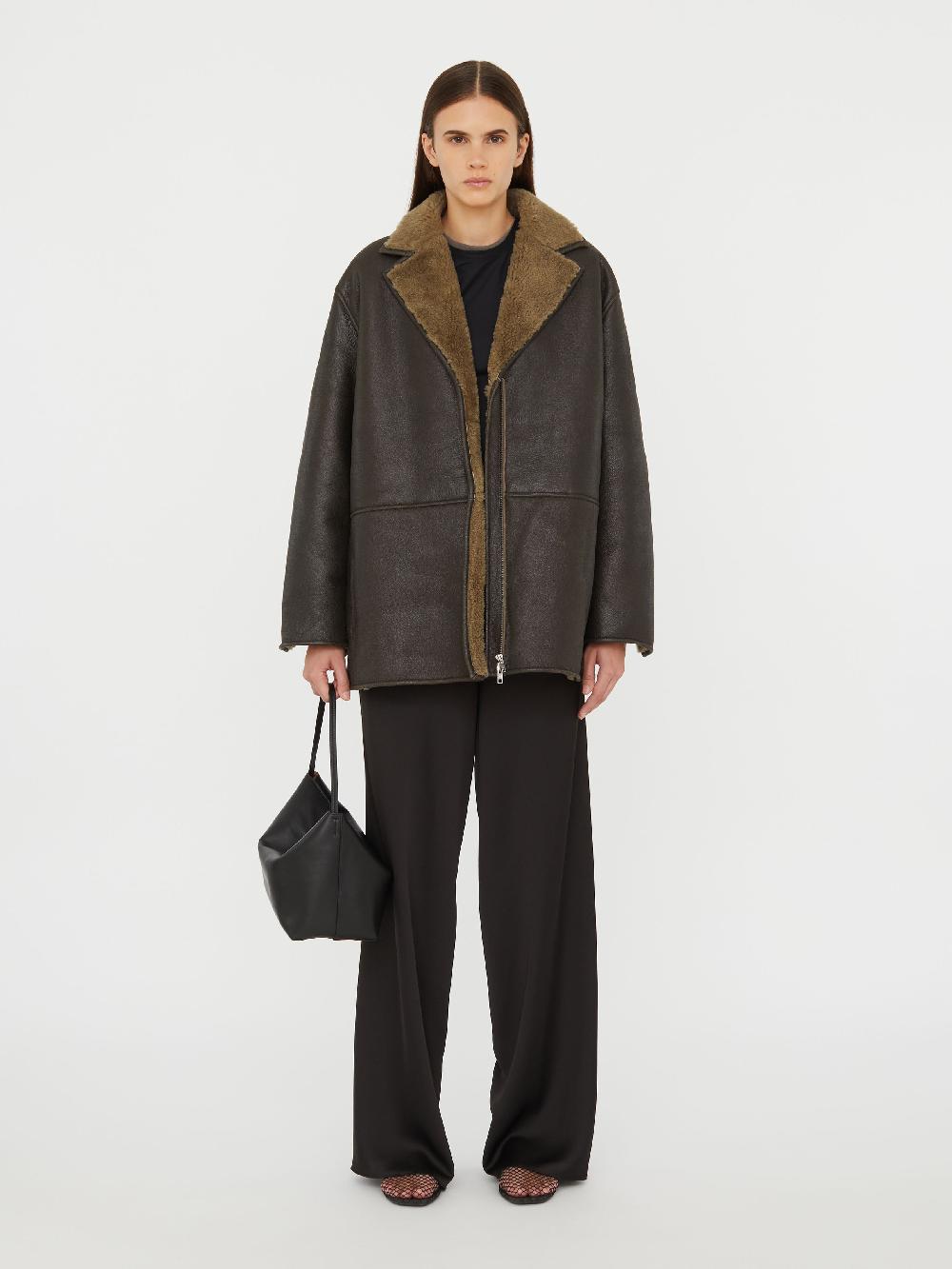 christopher esber Fargo Shearling Jacket black khaki