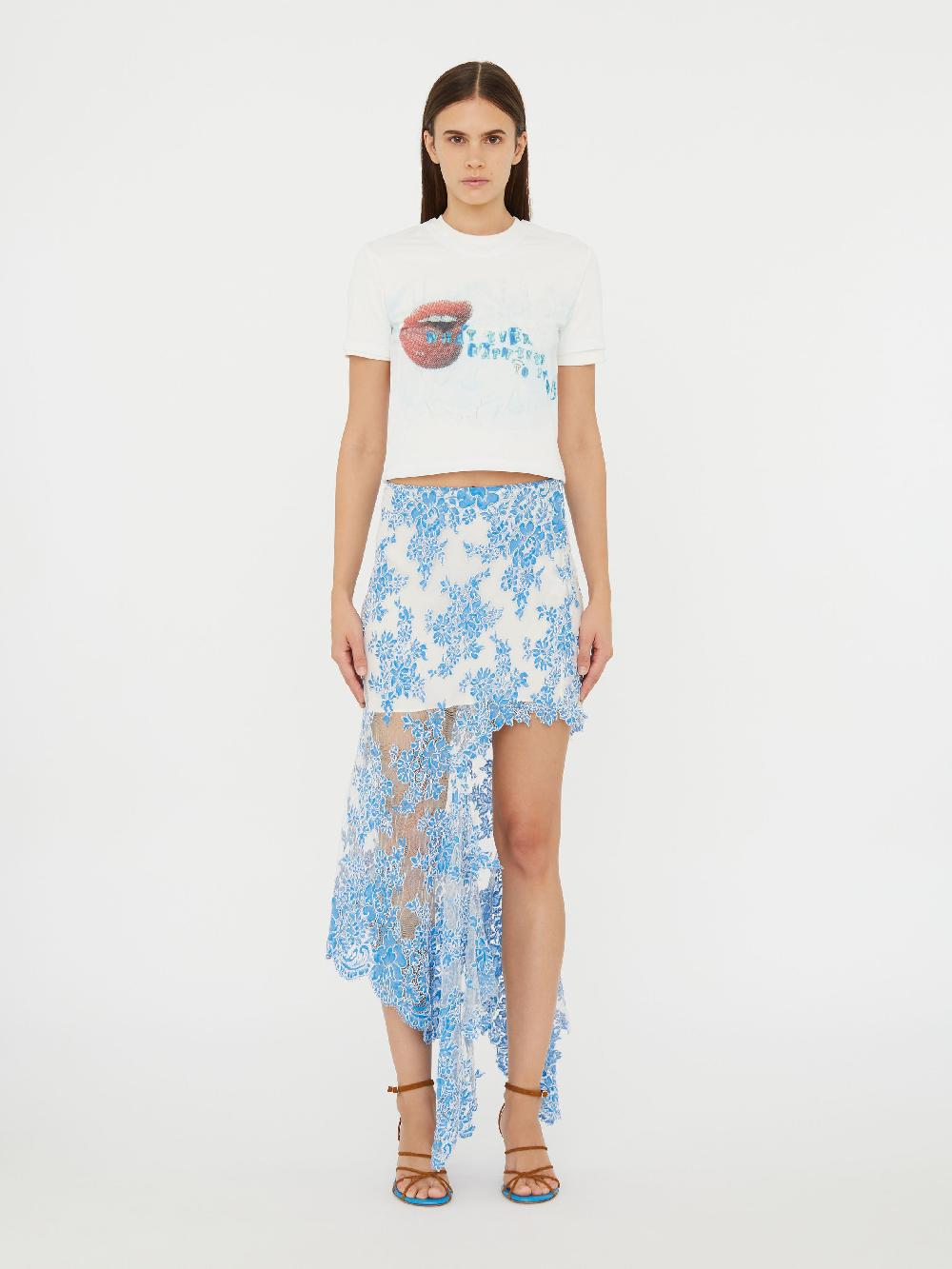 christopher esber Floating Lace Asymmetric Skirt boston blue