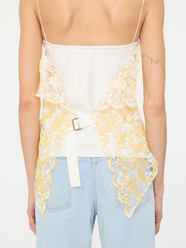 Christopher Esber Floating Lace Balconette Cami Signal Yellow
