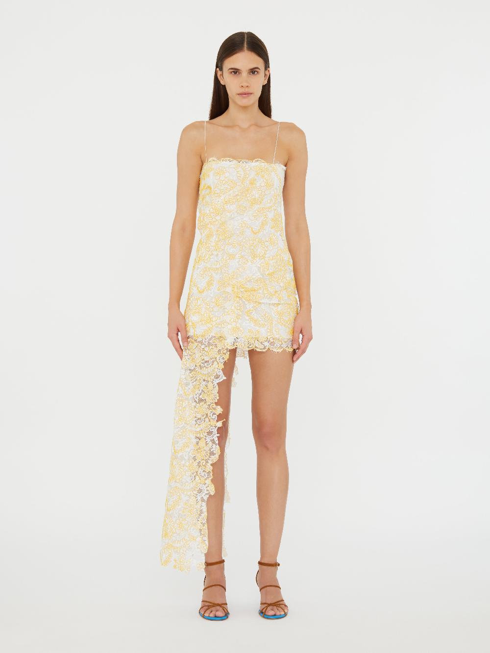 christopher esber Floating Lace Cami Mini Dress signal yellow