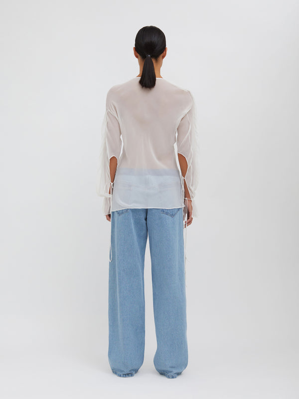 Christopher Esber Floating Sheer Lapped Shirt White