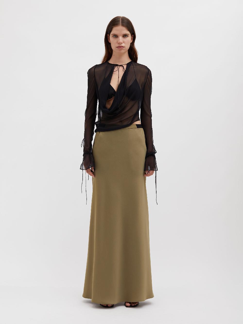 christopher esber Front Pocket Bias Maxi Skirt olive