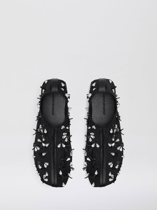 Christopher Esber Frosted Beaded Mesh Flat Black Frosted Beaded Mesh Flat White