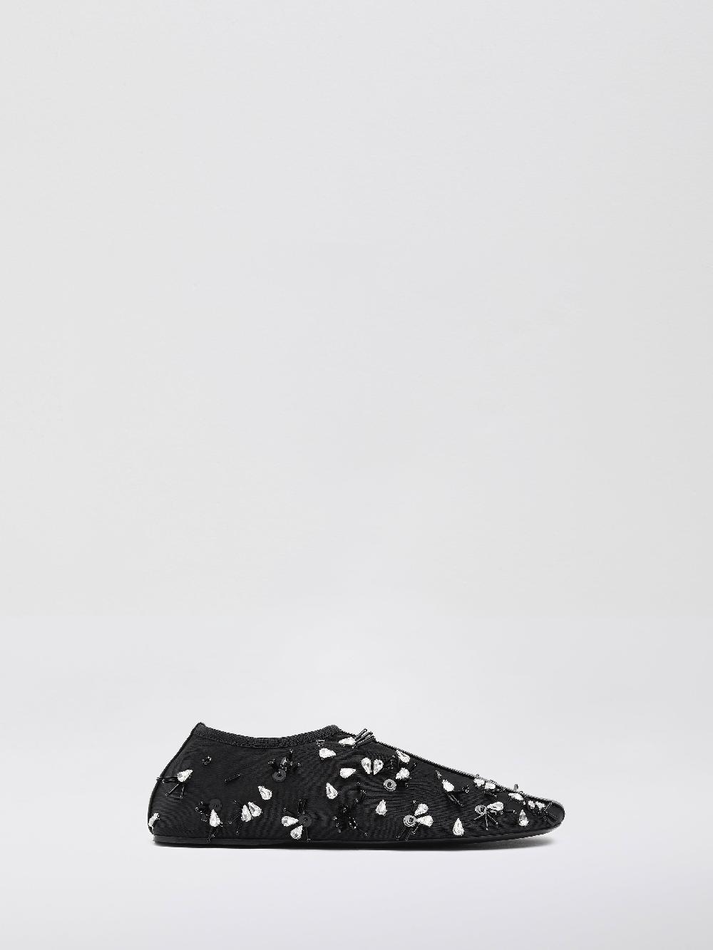 christopher esber Frosted Beaded Mesh Flat black Frosted Beaded Mesh Flat white