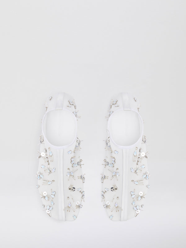 Christopher Esber Frosted Beaded Mesh Flat White Frosted Beaded Mesh Flat Black