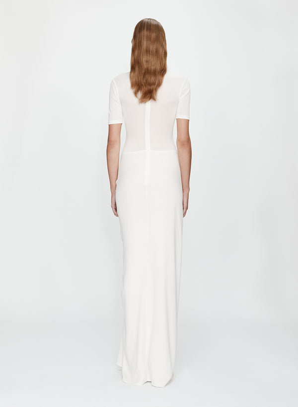 Christopher Esber Fusion Ruched Tee Gown White Fusion Ruched Tee Gown Black