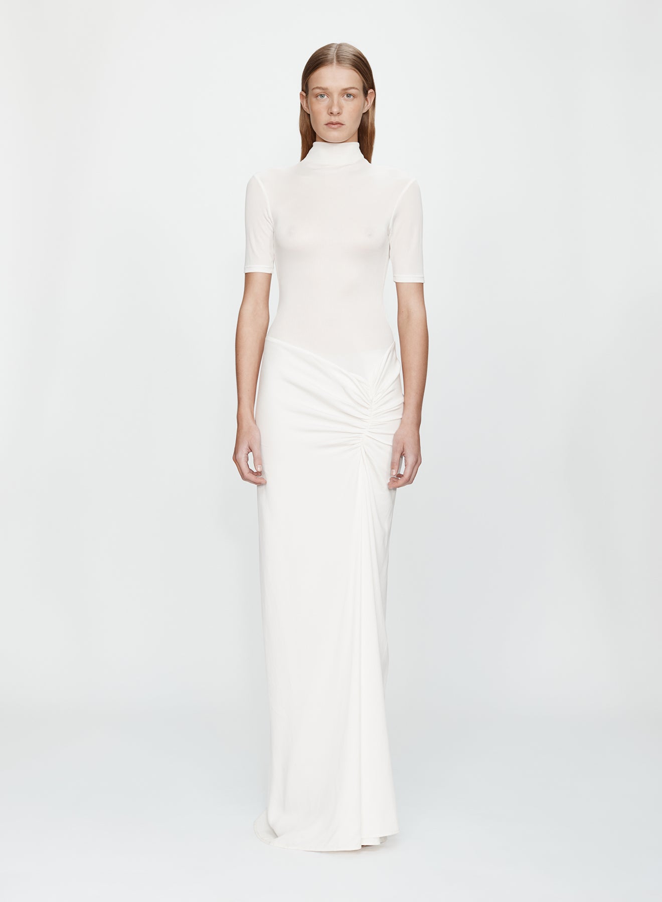 christopher esber Fusion Ruched Tee Gown white Fusion Ruched Tee Gown black