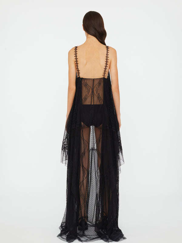 Christopher Esber Heirloom Patchwork Chemise Gown Black