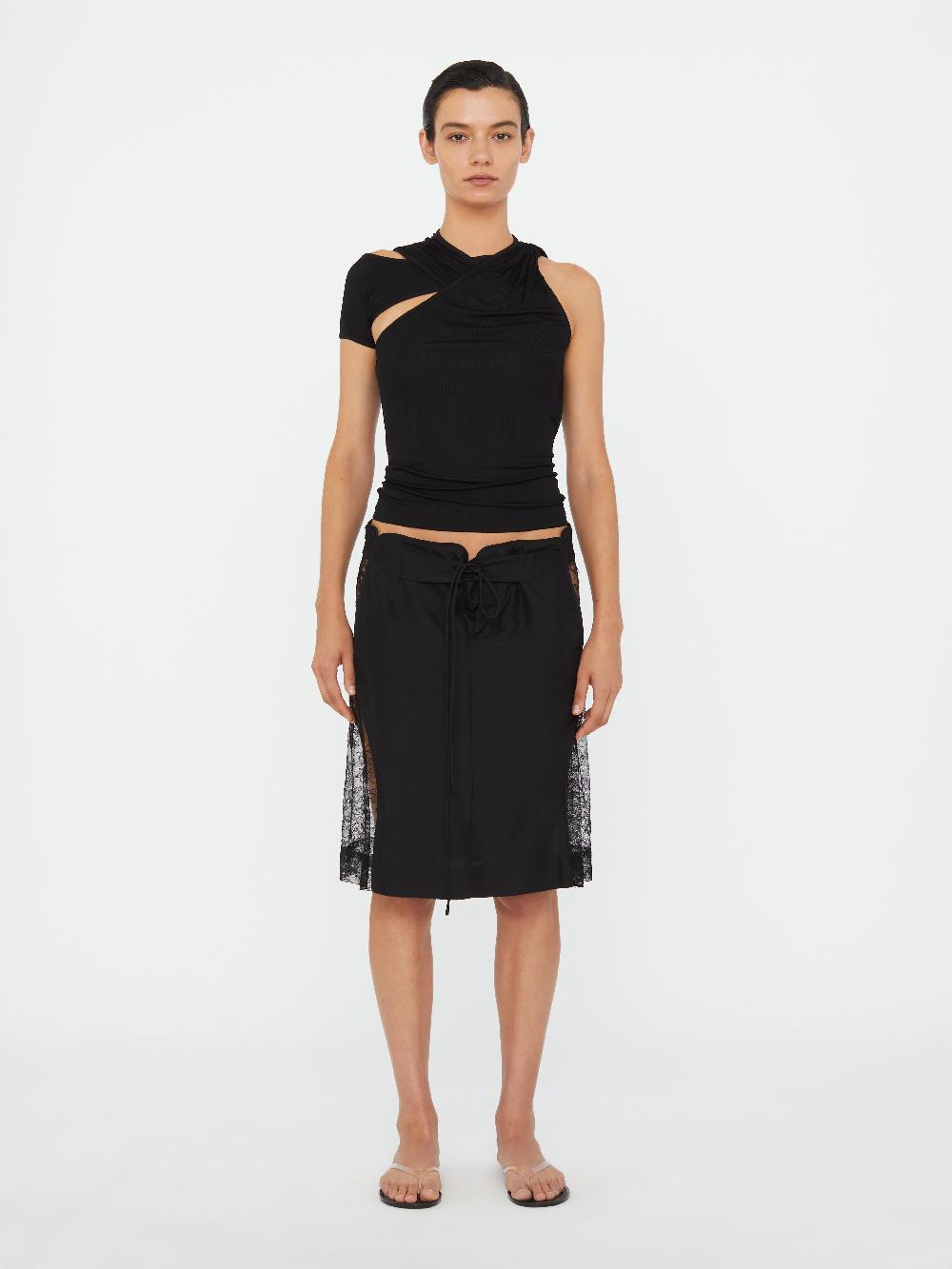 christopher esber Hudson Wave Lace Boardie Skirt black