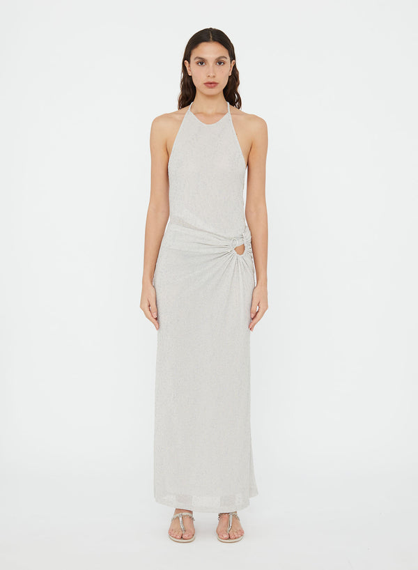 Christopher Esber Imber Metallic Halter Top Dune Metallic