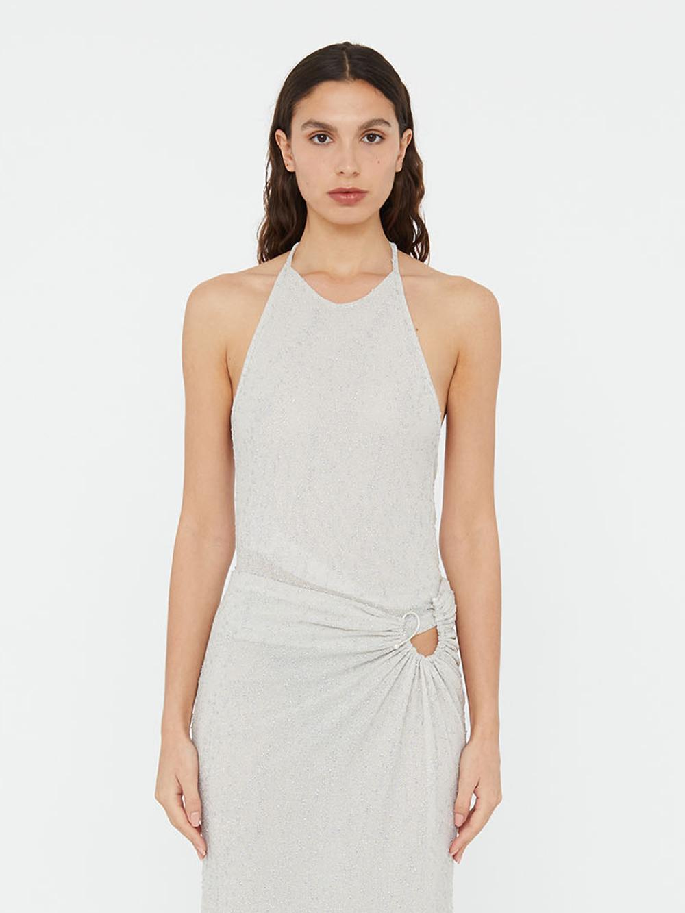 christopher esber Imber Metallic Halter Top dune metallic